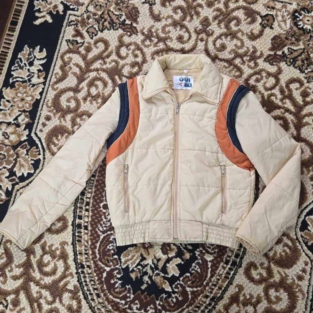 Retro 70s Butter Yellow Convertable Jacket Vest Lightweight Puffer Oui Ski 1970s